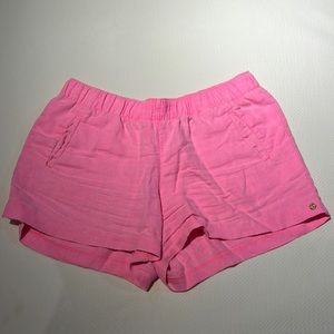 Pink Lilly pull-on linen shorts